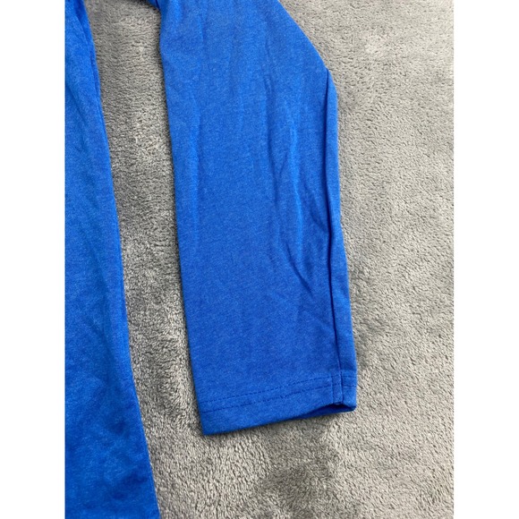 District Re Tee Mens Long Sleeve T-Shirt Blue Recycled Fabric - Picture 4 of 10